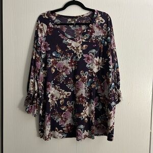 Plum Honeyme Floral Blouse